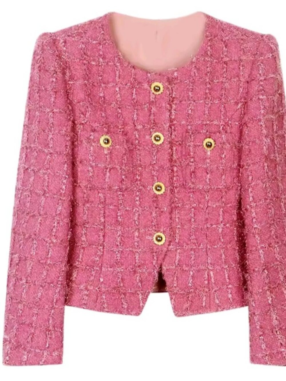 New fashionable neck single-breasted celebrity small fragrance style jacket top